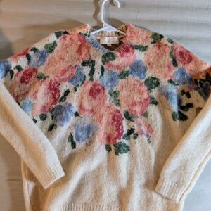 NEW Sezane Cream Floral Women's Sweater